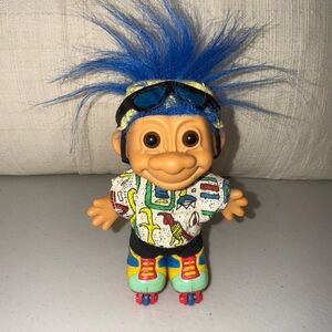 Vintage Russ Rollerblading Troll Blue Hair Inline Skates Blades Complete Skates